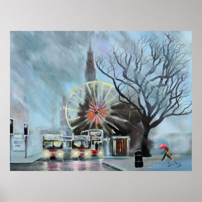 Rainy day in Edinburgh Poster (Front)