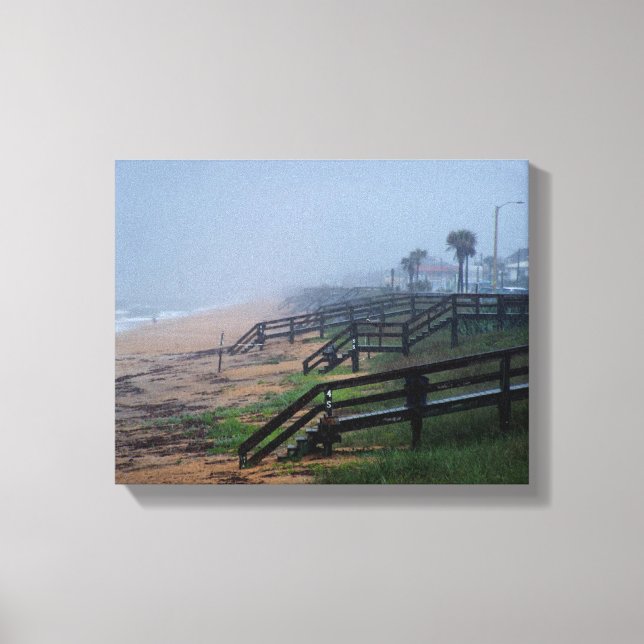 Rainy Day in Flagler Beach Florida Canvas Print (Front)