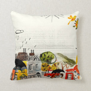 Rainy Day in London Throw Pillow