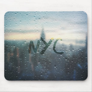 Rainy Day in NYC Photorealistic Digital Artwork Mouse Pad