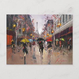 Rainy Day in Paris Postcard