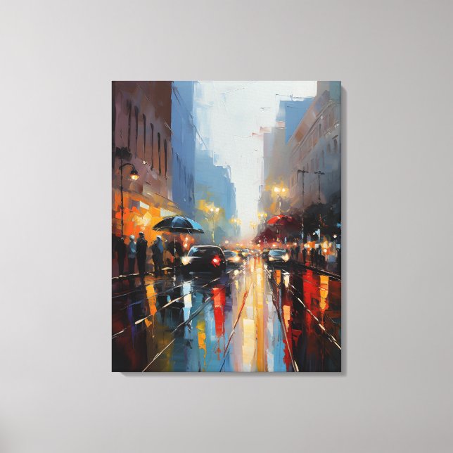 Rainy Day in the City Canvas Print (Front)