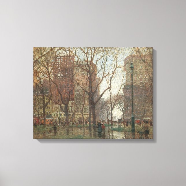Rainy Day, Madison Square, New York, Paul Cornoyer Canvas Print (Front)