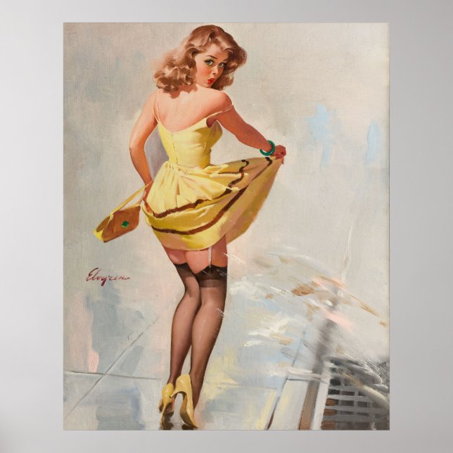 Rainy Day Pin-Up Girl Poster (Front)