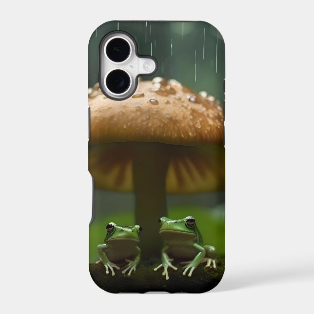 Rainy Day Refuge: Frogs Sheltering Under Mushroom (Back)
