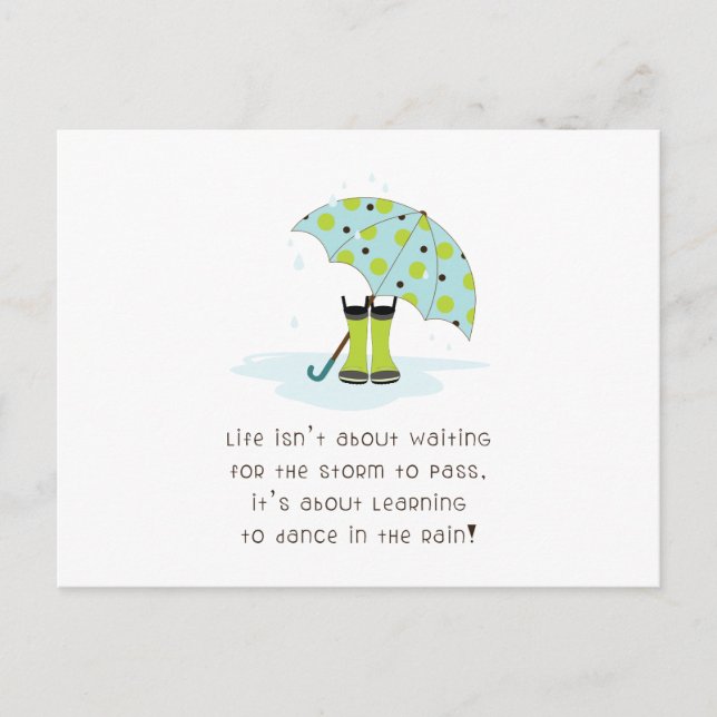Rainy Day Saying Postcard (Front)
