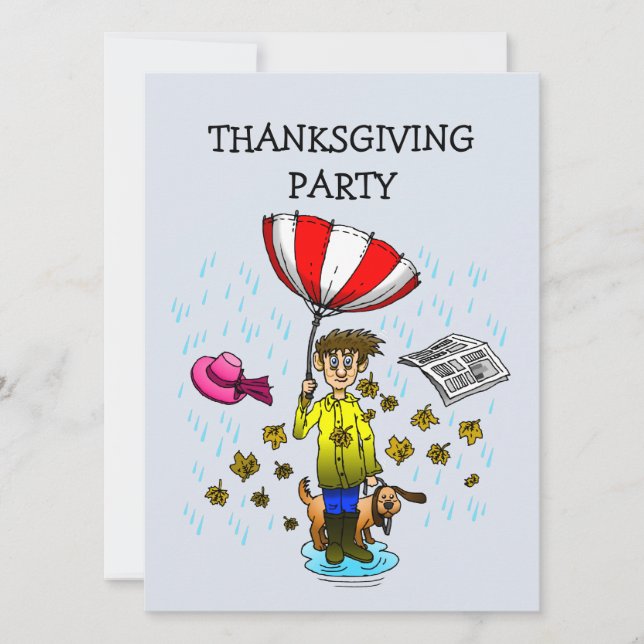 Rainy Day sur une invitation de Thanksgiving (Devant)