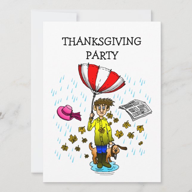 Rainy Day sur une invitation de Thanksgiving (Devant)