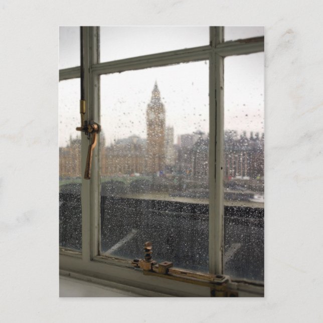Rainy Day View on Big Ben - London Postcard (Front)