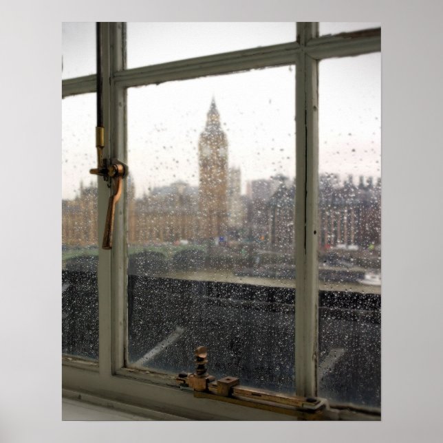 Rainy Day View sur Big Ben - Poster Londres (Devant)