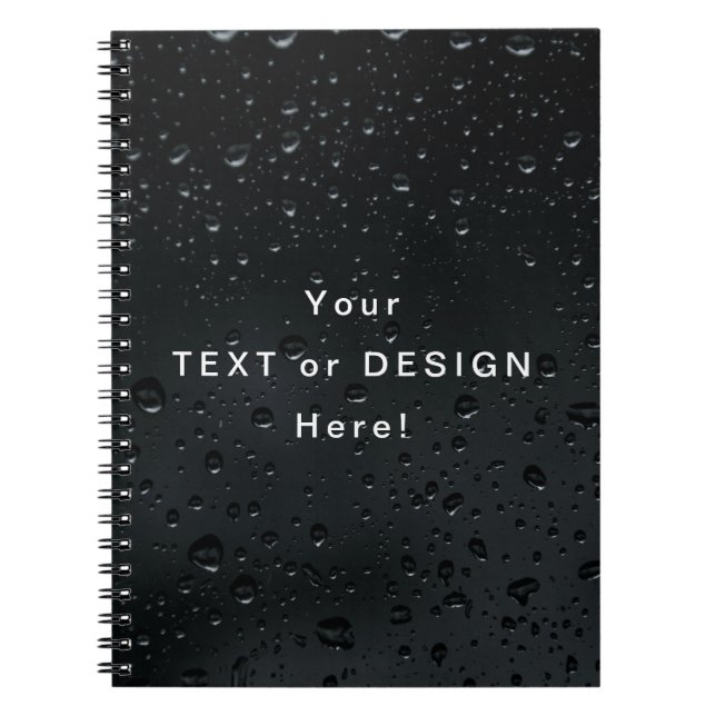 Rainy Day Wet Drops Notebook - Unique Design (Front)