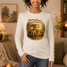 Rainy Days Cozy Days Frog Reading Book Long Sleeve