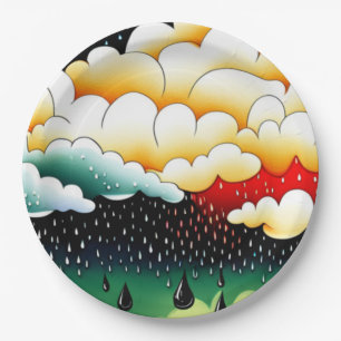 Rainy Days Paper Plate