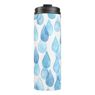 Rainy Days: Watercolor Pattern Vintage Thermal Tumbler