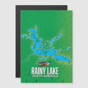 Rainy Lake North american lake map