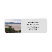 Rainy Morecambe Bay Return Address Label