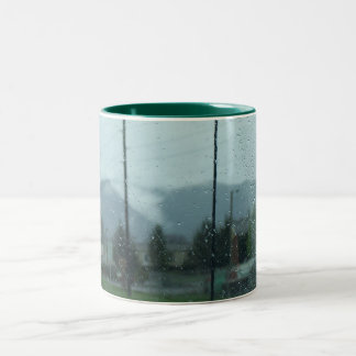 Rainy Mountain Day Two-Tone Coffee Mug