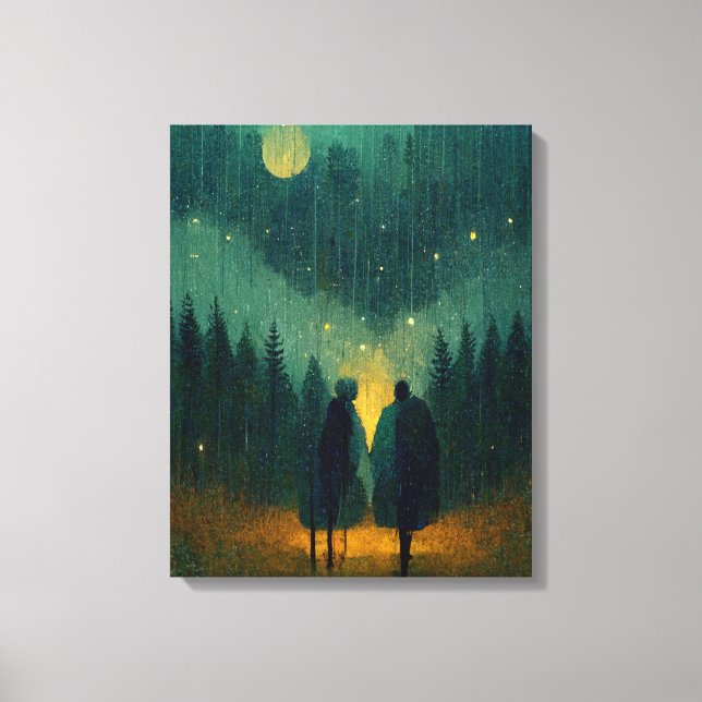 Rainy Night Couple dans la toile de la forêt Impri (Recto)