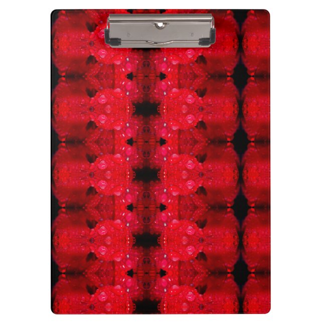 Rainy Red Dianthus Ikat 4  Clipboard (Front)
