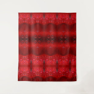 Rainy Red Dianthus Ikat  Tapestry
