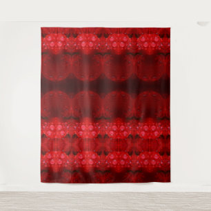 Rainy Red Dianthus Ikat Too Tapestry