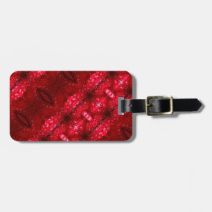 Rainy Red Petunia Ikat 3 Luggage Tag