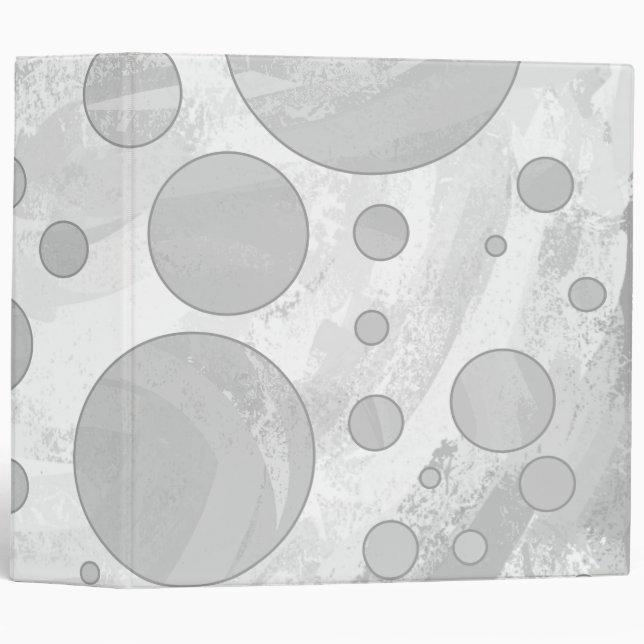 Rainy Sky Gray Polka Dots Binder (Front/Spine)