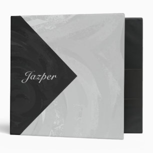 Rainy Sky Grey and Black Monogram Binder