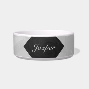 Rainy Sky Grey and Black Monogram Bowl