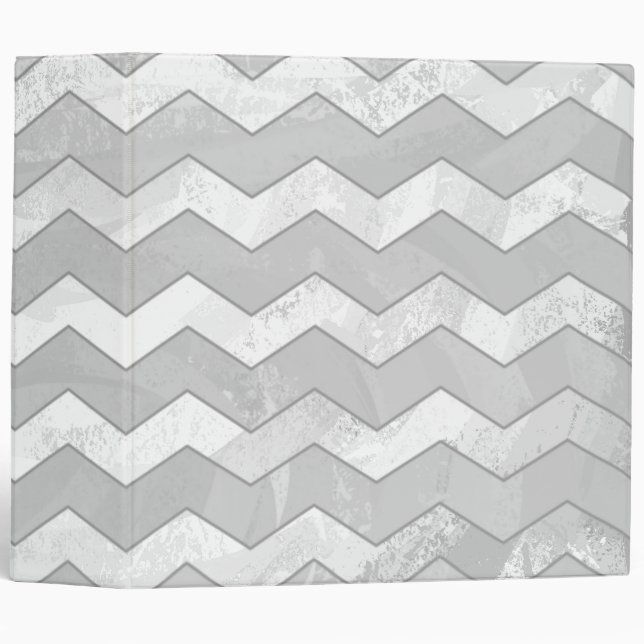 Rainy Sky Grey Chevron Pattern Binder (Front/Spine)