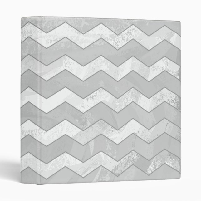 Rainy Sky Grey Chevron Pattern Binder (Front/Spine)