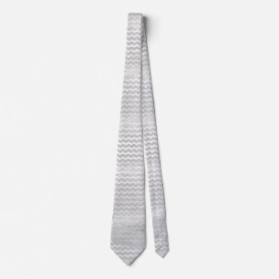 Rainy Sky Grey Chevron Pattern Tie
