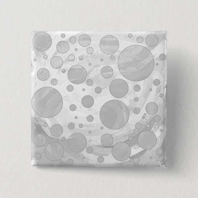 Rainy Sky Grey Polka Dots 2 Inch Square Button (Front)