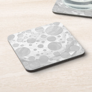 Rainy Sky Grey Polka Dots Coaster
