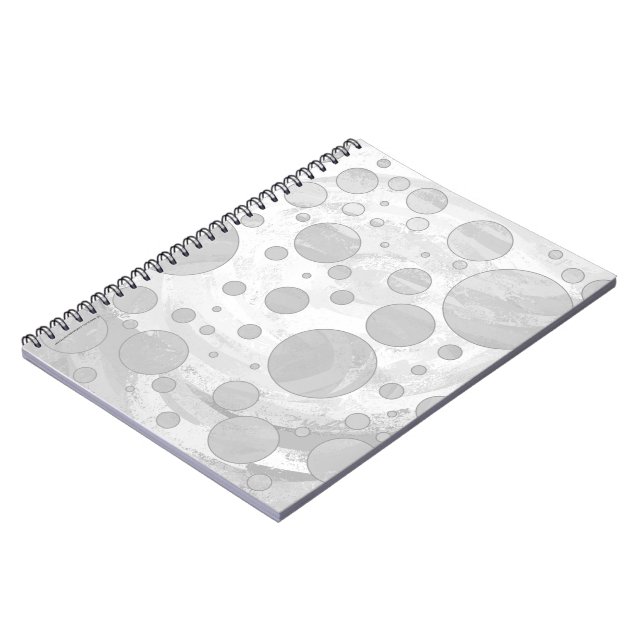Rainy Sky Grey Polka Dots Notebook (Left Side)
