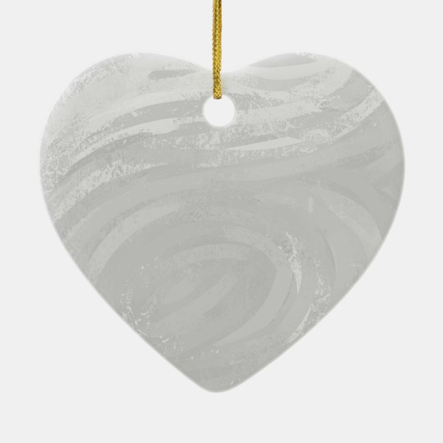 Rainy Sky Grey Swirl Ceramic Ornament (Back)
