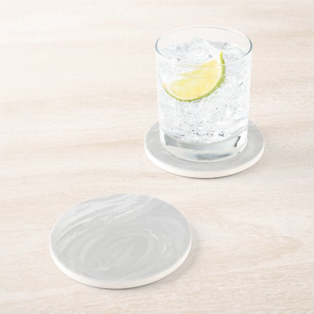 Rainy Sky Grey Swirl Coaster (Side)