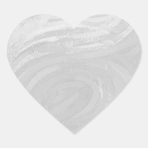 Rainy Sky Grey Swirl Heart Sticker