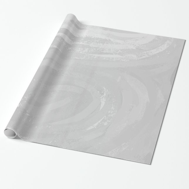 Rainy Sky Grey Swirl Wrapping Paper (Unrolled)