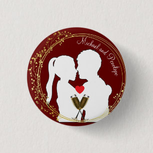 Raise a Toast to the Happy Couple Elegance 1 Inch Round Button
