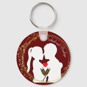 Raise a Toast to the Happy Couple Elegance   Keychain