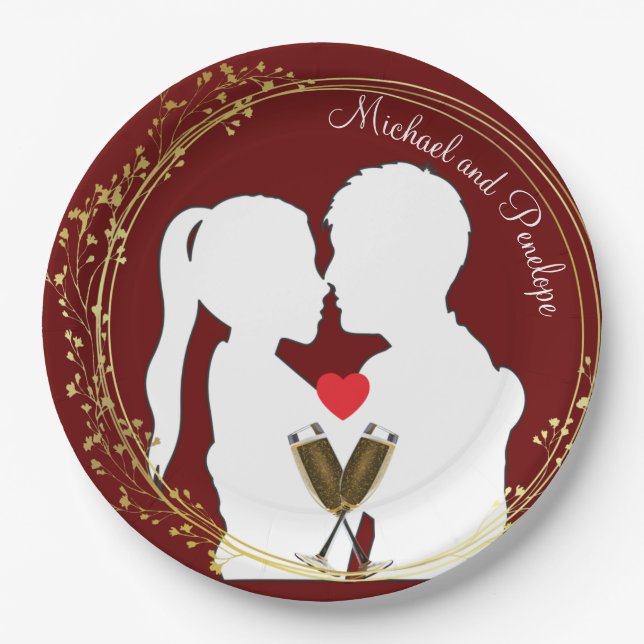Raise a Toast to the Happy Couple Elegance   Paper Plate (Front)