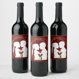 Raise a Toast to the Happy Couple Elegance      Wine Label