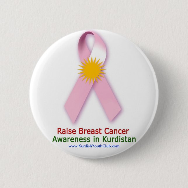 Raise Breast Cancer Awareness in Kurdistan 2 Inch Round Button (Front)