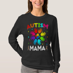 Raise Hand Autism Awareness Mama Family Support Au T-Shirt