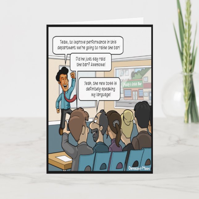 Raise the Bar Funny Boss's Day Card (Front)