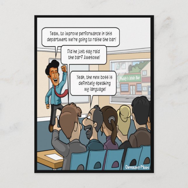 Raise the Bar Funny Postcard (Front)