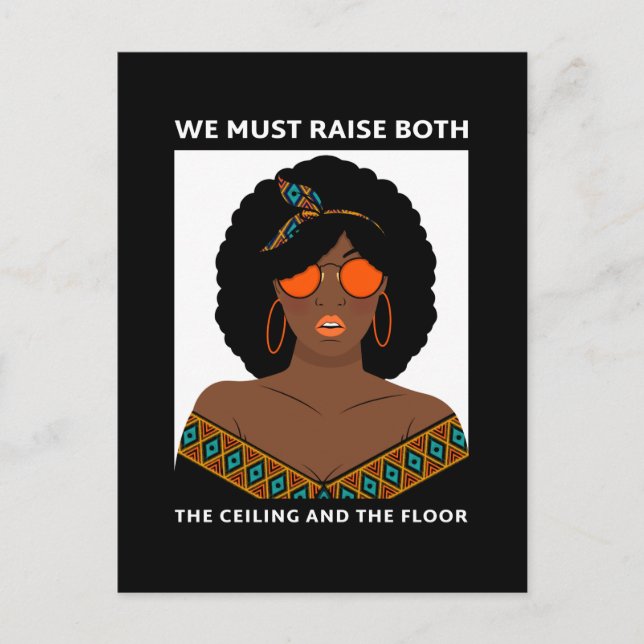 Raise the Ceiling Floor BLM Women's Rights Postcard (Front)