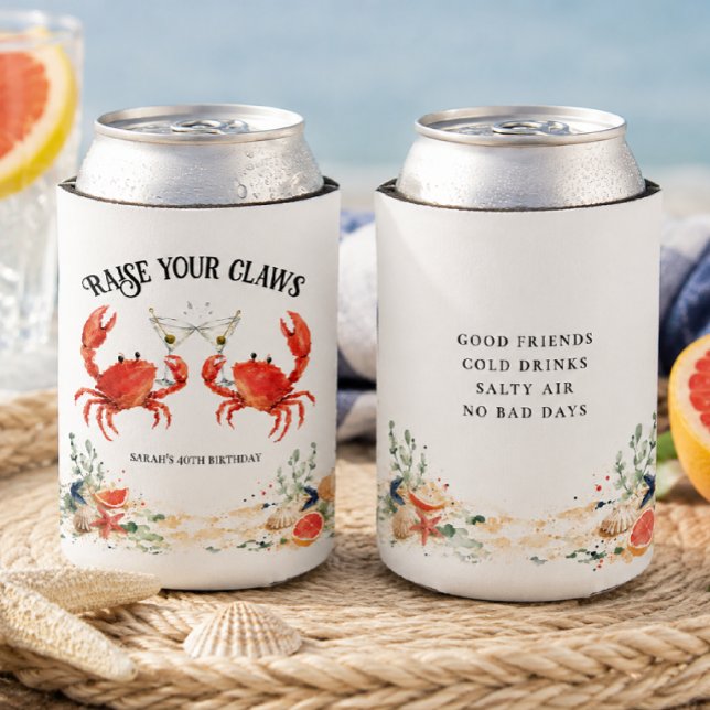 Raise Your Claws Coastal Birthday Can Cooler (Creator Uploaded)