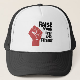 Raise your fist and resist trucker hat